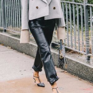 ALBERT DUKE VINTAGE BLACK LEATHER PANTS SIZE 6‎